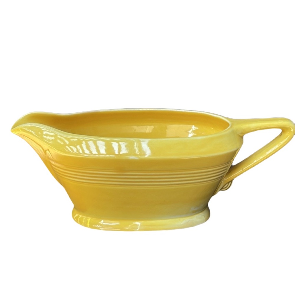 Vintage Yellow Harlequin Gravy Boat :: Homer Laughlin :: MCM